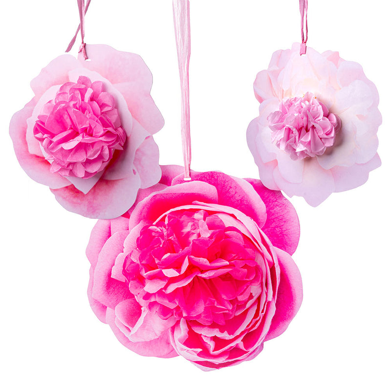 A Very English Rose Hanging Decorations (x3)
