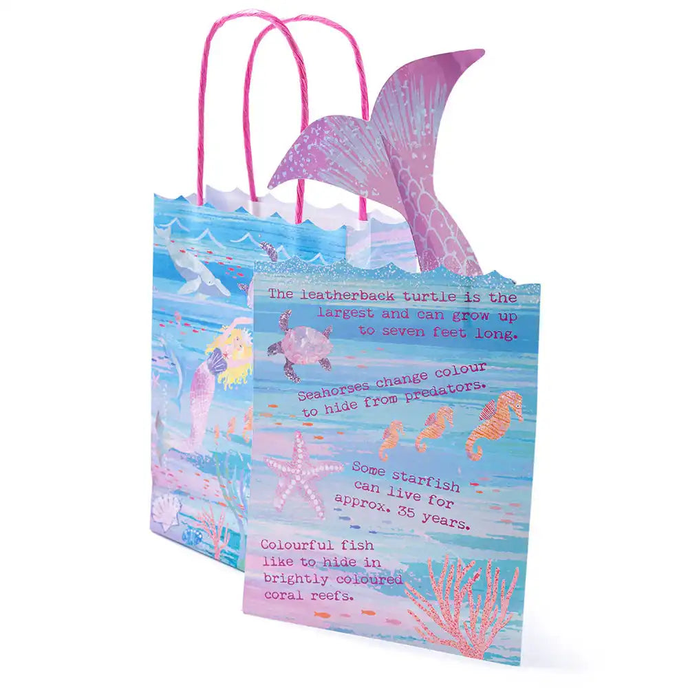 Queen of the Sea Paper Party Bags with Sea Life Fact Cards (x6) Own Brand