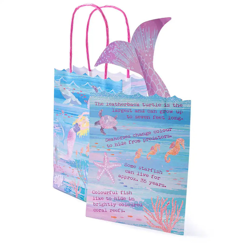 Queen of the Sea Paper Party Bags with Sea Life Fact Cards (x6) Own Brand