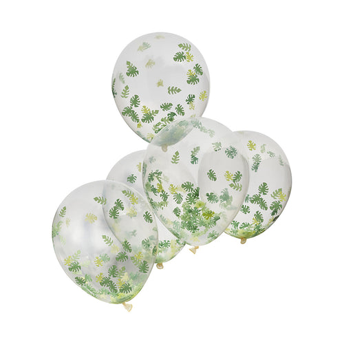 Leaf Confetti Latex Balloons (x5)