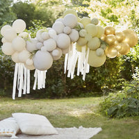 Balloon Arch with Streamers and Leaves General Party