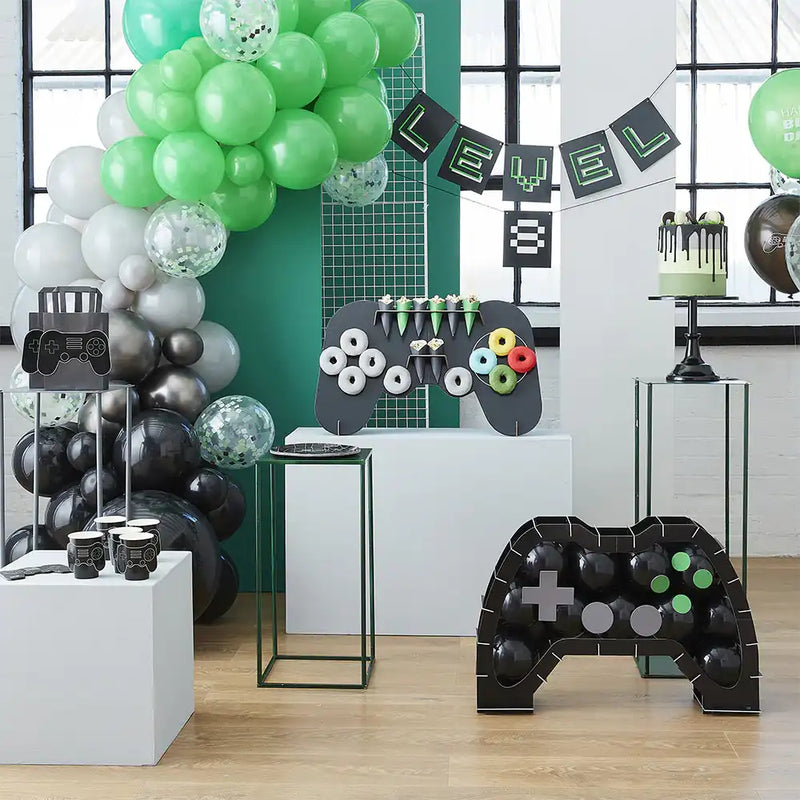 Black, Green and Grey Balloon Arch General Party