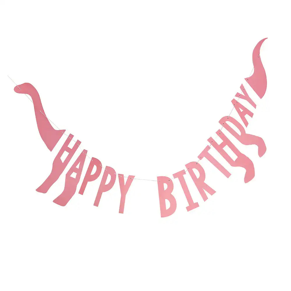 Party Like a Dinosaur - Happy Birthday Dinosaur Shaped Bunting Kids Party