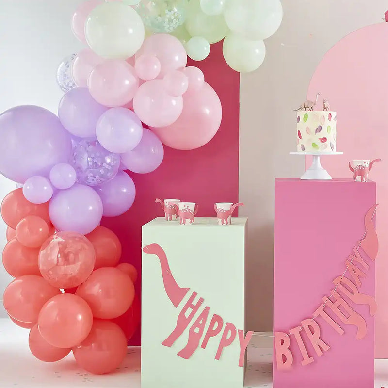Party Like a Dinosaur - Happy Birthday Dinosaur Shaped Bunting Kids Party