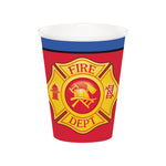 Flaming Fire Truck - Paper Party Cups (x8)