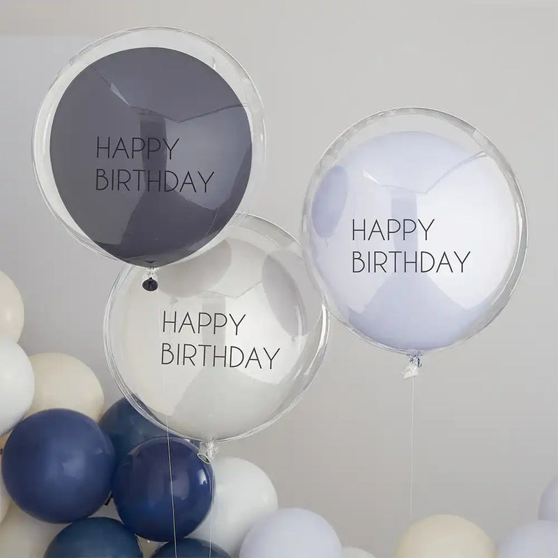 Double Layered Happy Birthday Balloon Bundle (x3) General Party
