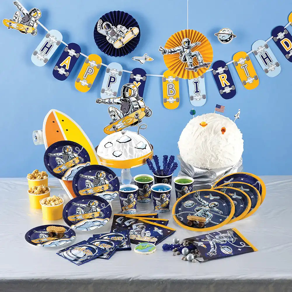 Space Skater - Hanging Paper Fans Kids Party