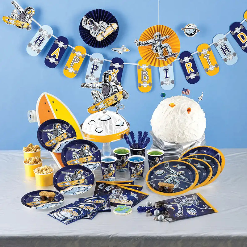 Space Skater - Hanging Paper Fans Kids Party