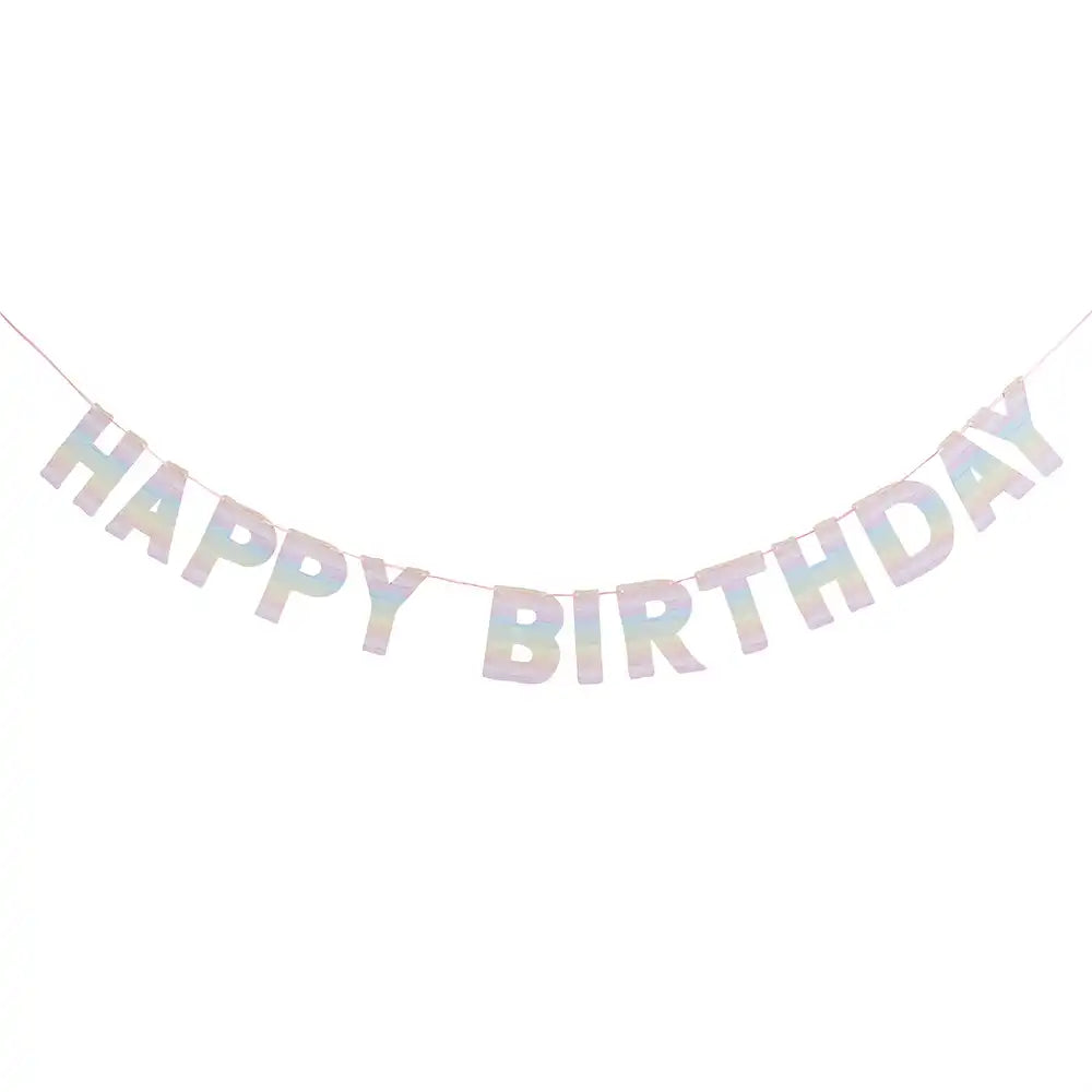 Pastel Rainbow Happy Birthday Eco Banner General Party