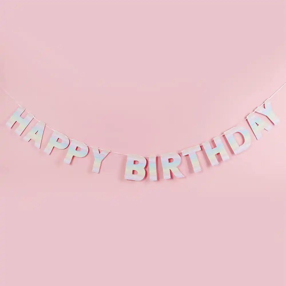 Pastel Rainbow Happy Birthday Eco Banner General Party