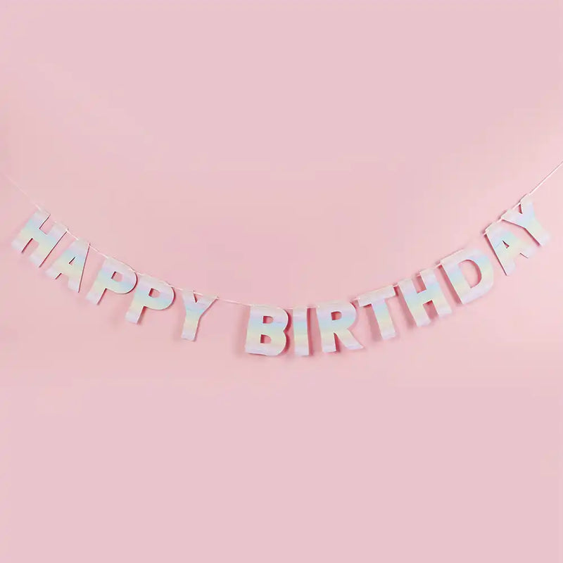 Pastel Rainbow Happy Birthday Eco Banner General Party