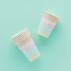 Pastel Rainbow Birthday Eco Paper Cups (x8) General Party