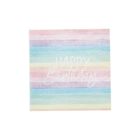 Pastel Rainbow Birthday Eco Napkins (x16) General Party