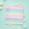 Pastel Rainbow Birthday Eco Napkins (x16) General Party