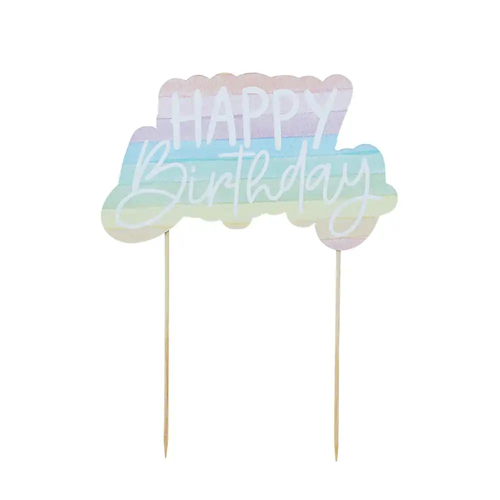 Pastel Rainbow Eco Cake Topper General Party