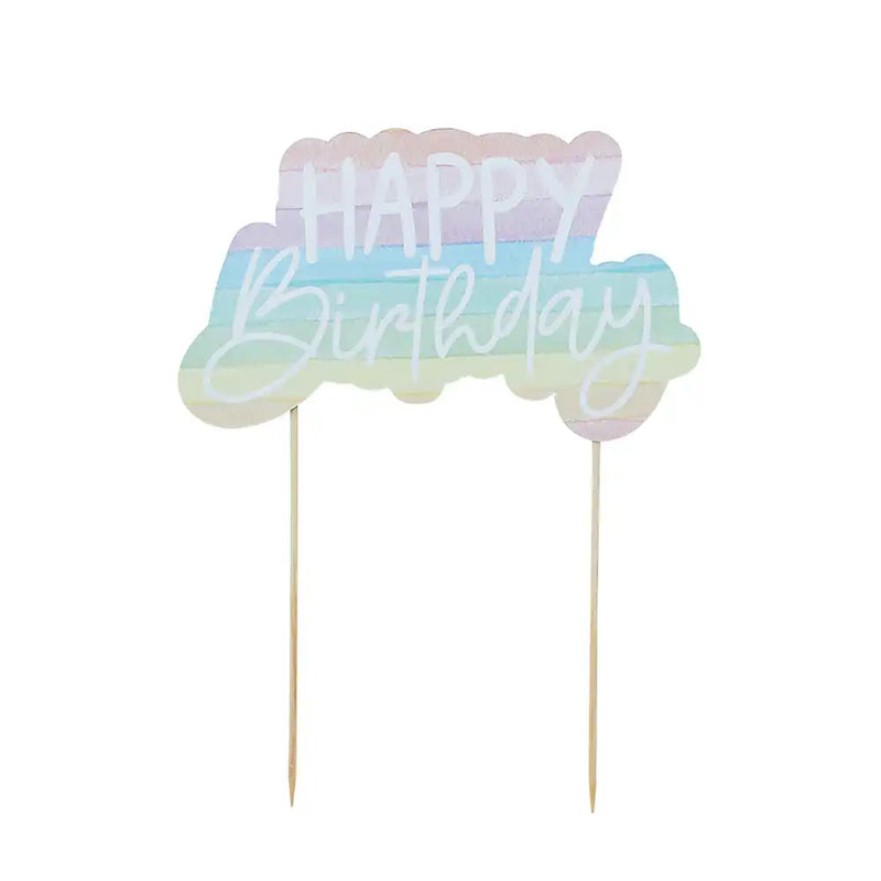 Pastel Rainbow Eco Cake Topper General Party
