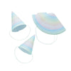 Pastel Rainbow Birthday Eco Paper Hats (x10) General Party
