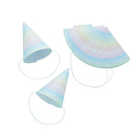 Pastel Rainbow Birthday Eco Paper Hats (x10) General Party