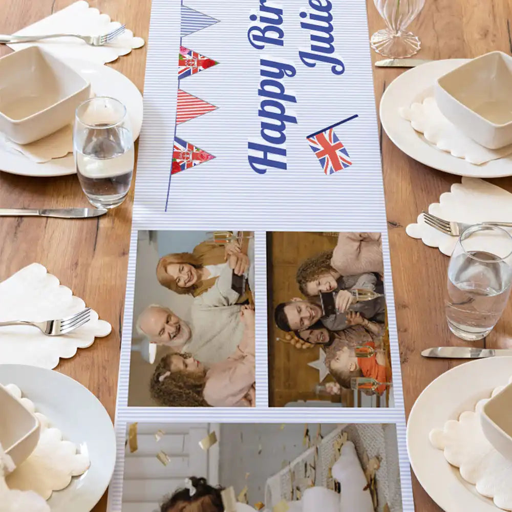 Personalised Great British Party Table Runner Personalised Runner