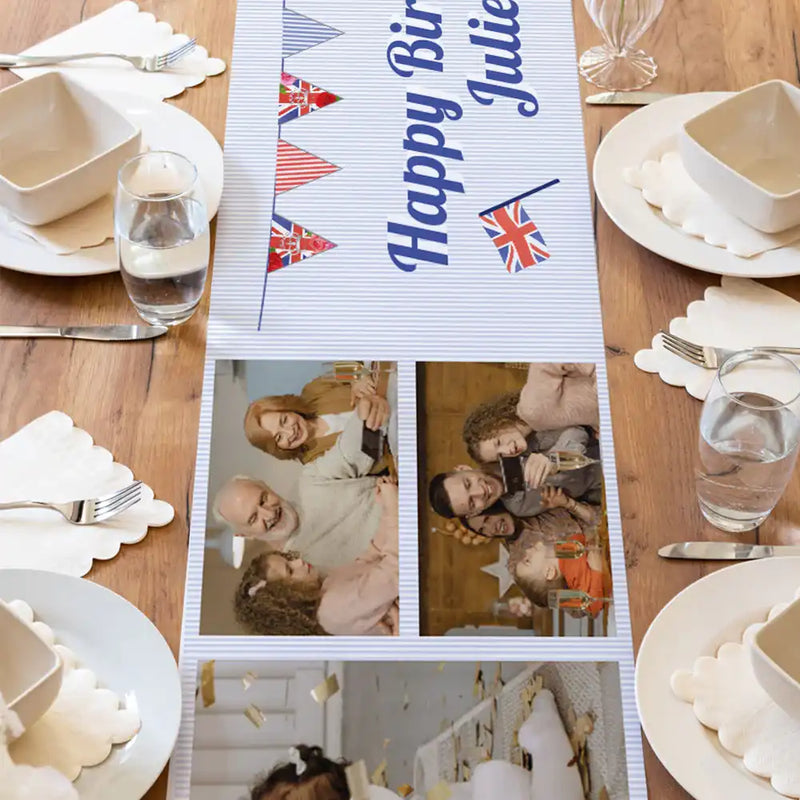 Personalised Great British Party Table Runner Personalised Runner