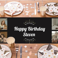 Personalised Black & Gold Table Runner Personalised Runner