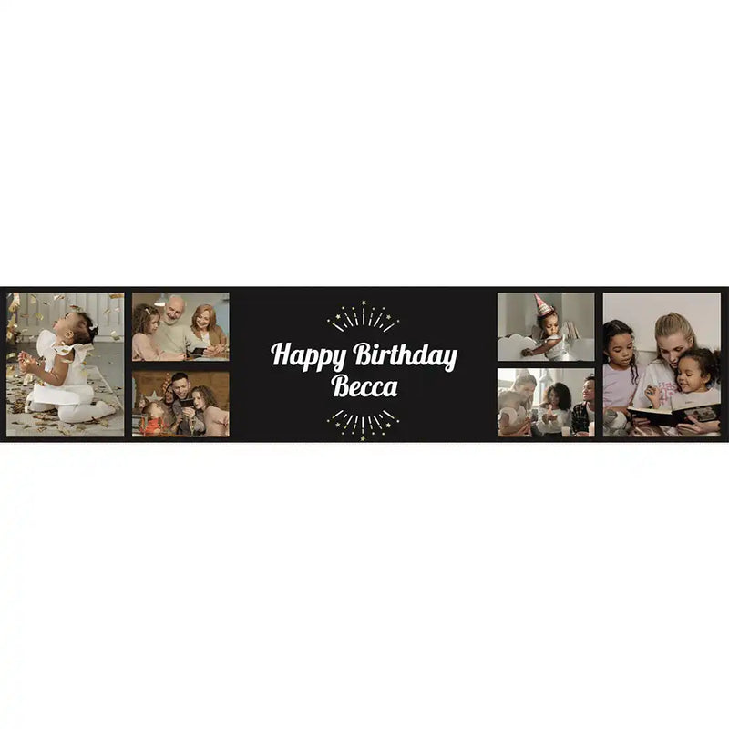 Personalised Black & Gold Table Runner Yes Personalised Runner
