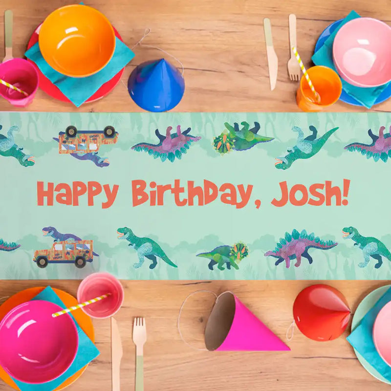 Personalised Dino Explorer Table Runner Personalised Runner