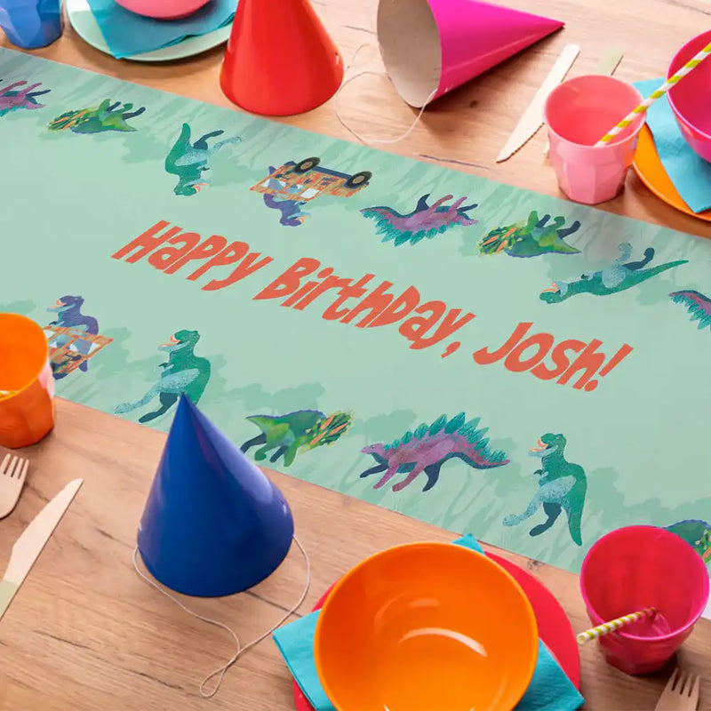 Personalised Dino Explorer Table Runner Personalised Runner