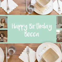 Create Your Own Table Runner - Solid Colours Blue Personalised Runner