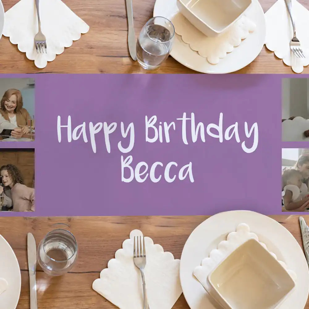 Create Your Own Table Runner - Solid Colours Purple Personalised Runner