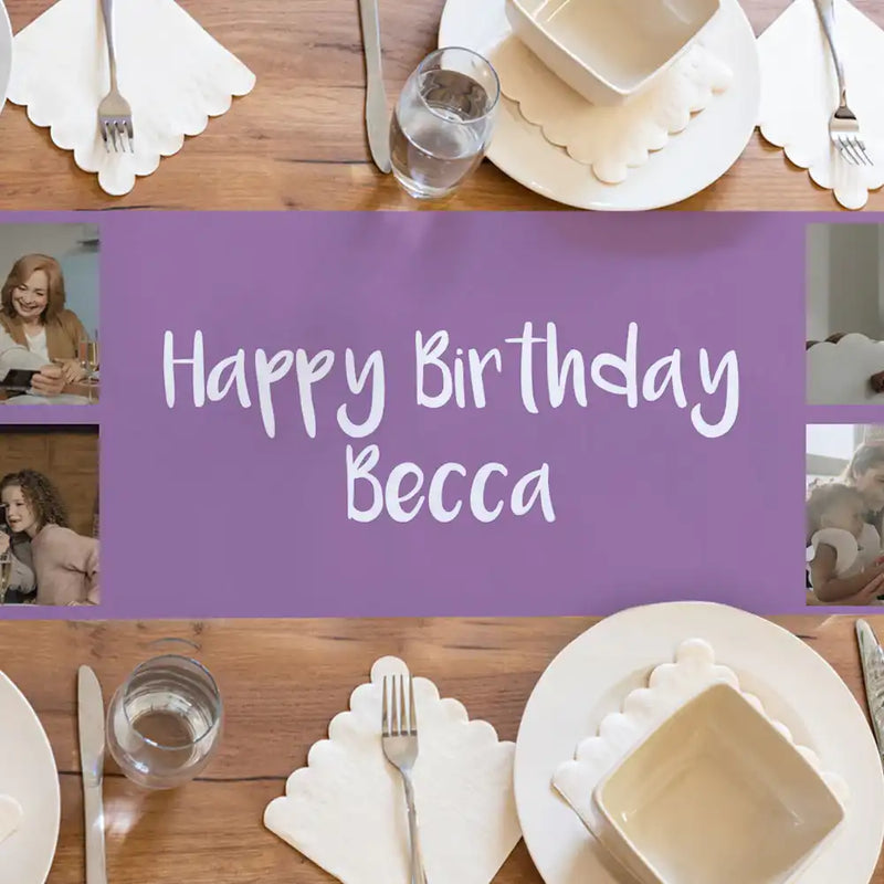 Create Your Own Table Runner - Solid Colours Purple Personalised Runner