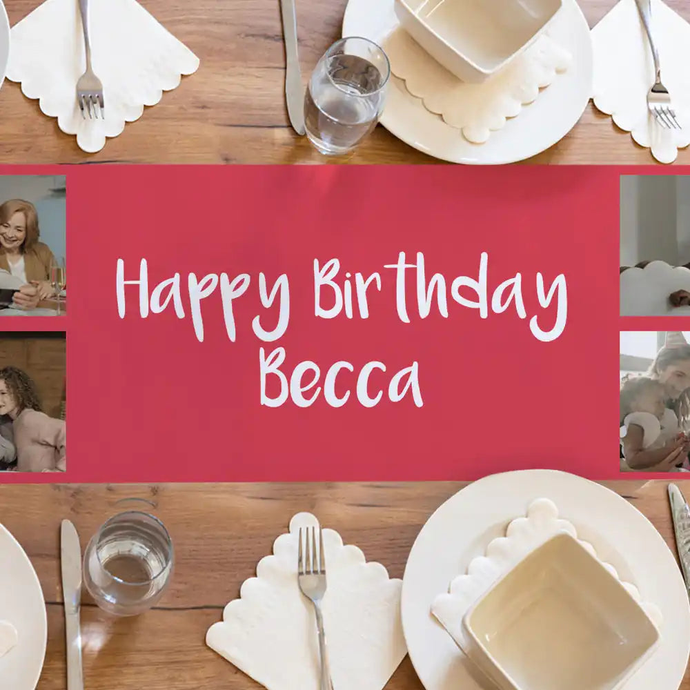 Create Your Own Table Runner - Solid Colours Red Personalised Runner