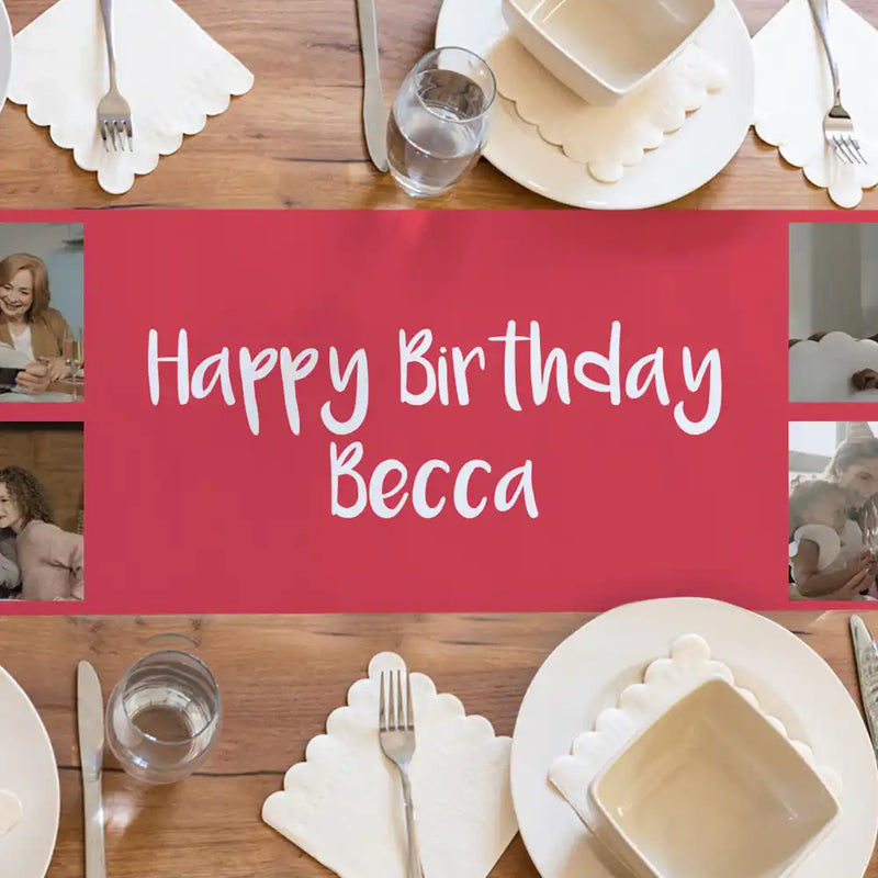 Create Your Own Table Runner - Solid Colours Red Personalised Runner