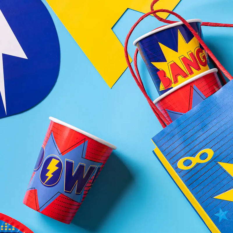 Superhero Paper Party Cups (x8) Kids Party