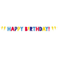 Superhero Happy Birthday Letter Banner (2.5m) Kids Party