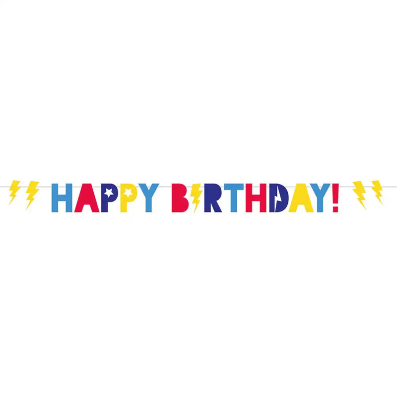 Superhero Happy Birthday Letter Banner (2.5m) Kids Party