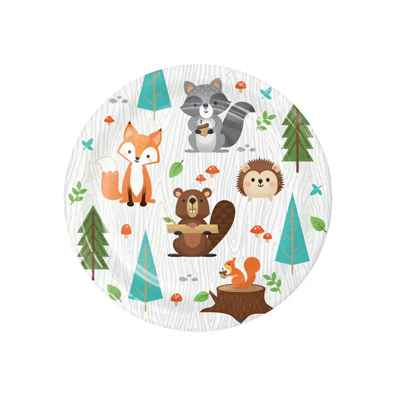 Woodland Animals Small Paper Plates (x8) Kids Party
