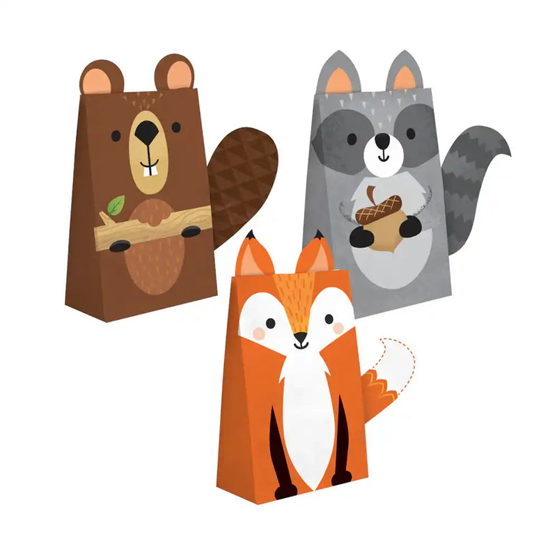 Woodland Animals Paper Treat Bags (x8) 1st Birthday
