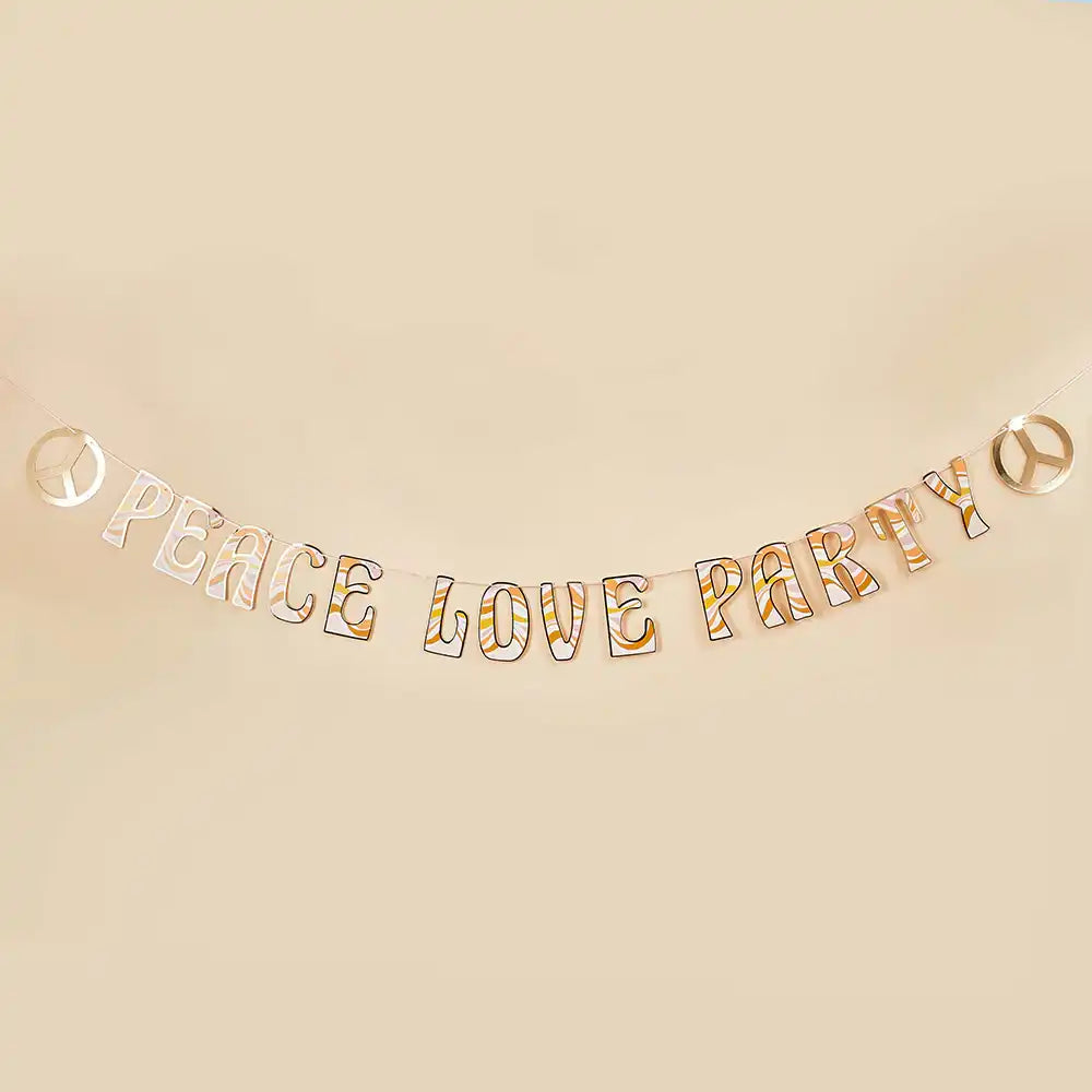 Peace Love Party Banner (2m) Roller Disco