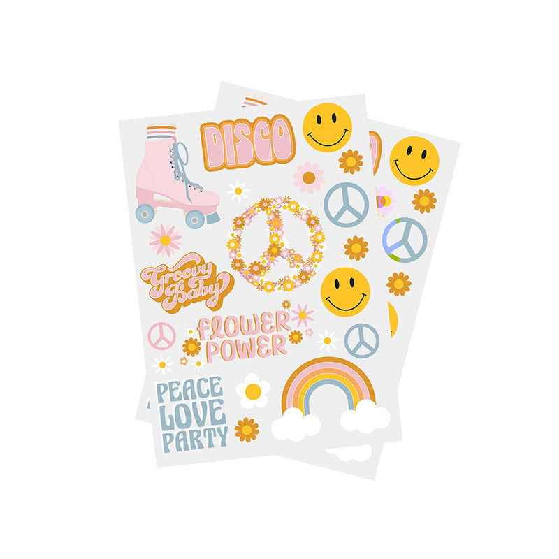 Peace Love Party Temporary Tattoos (x2)