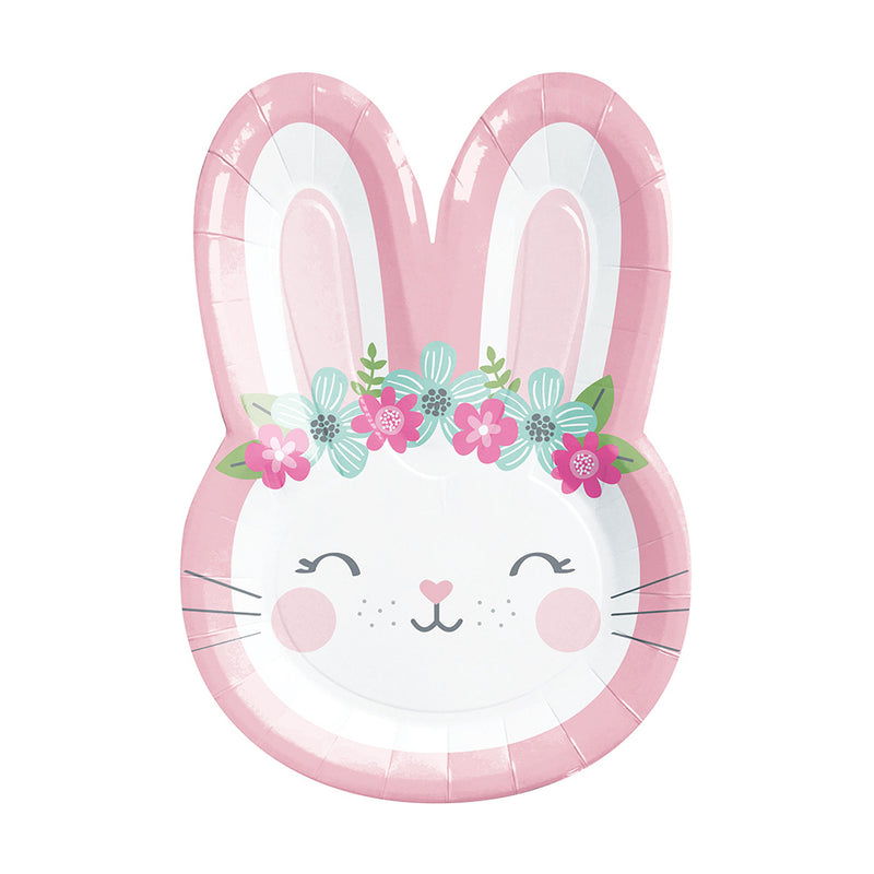 Little Bunny Shaped Paper Plates (x8)