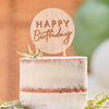 Wooden Happy Birthday Cake Topper General Party
