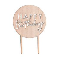 Wooden Happy Birthday Cake Topper General Party