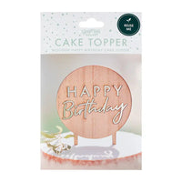 Wooden Happy Birthday Cake Topper General Party