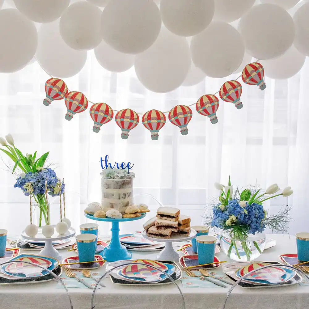 Up, Up & Away Balloon Shaped Plates (x8) 1st Birthday