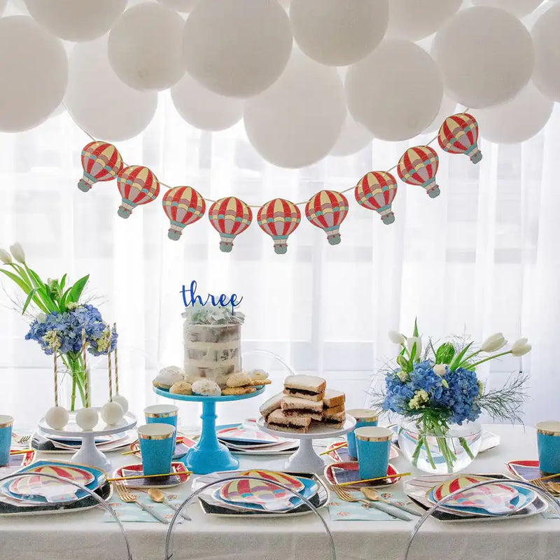 Up, Up & Away Balloon Shaped Plates (x8) 1st Birthday