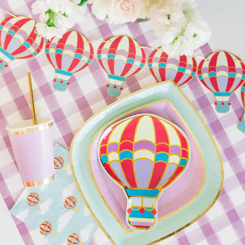 Up, Up & Away Balloon Shaped Plates (x8) 1st Birthday