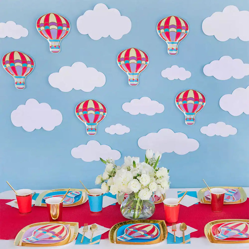 Up, Up & Away Balloon Shaped Plates (x8) 1st Birthday