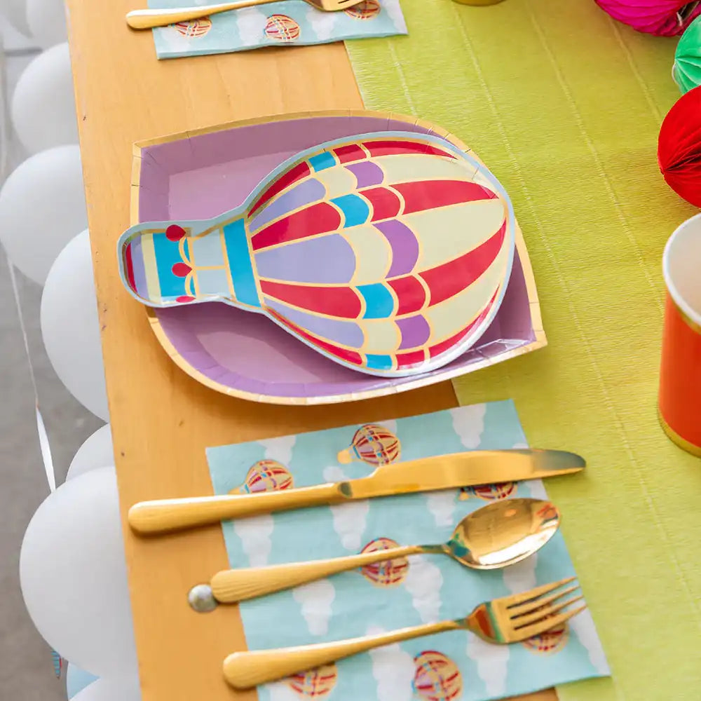 Up, Up & Away Balloon Shaped Plates (x8) 1st Birthday