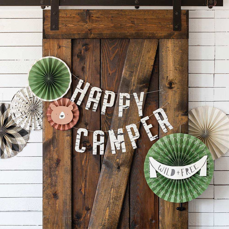 Adventure Happy Camper Banner Kids Party